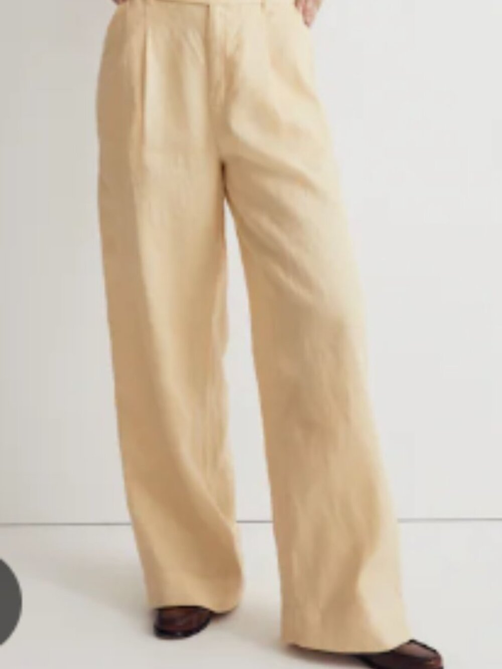 MADEWELL Harlow Linen Wide-Leg Pants in light straw - size 00